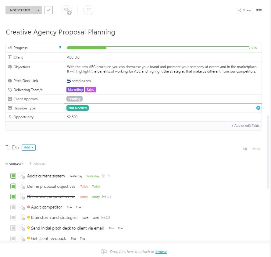 ClickUp Creative Agency Proposal Template