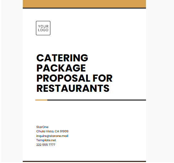 Catering Package Proposal Template for Restaurants by Template.Net