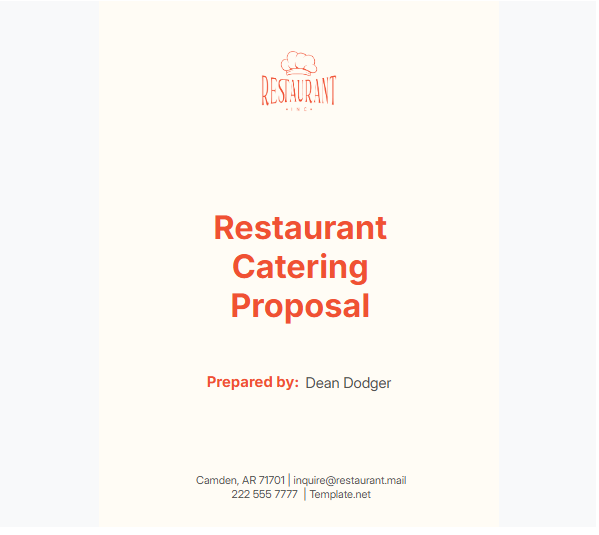Catering Proposal Template: Restaurant Catering Proposal Template by Template.Net