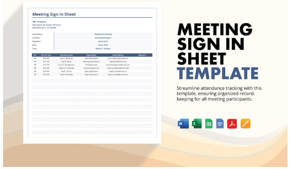 Sign Up Sheet Template Google Docs: Meeting Sign In Sheet Template by Template.net