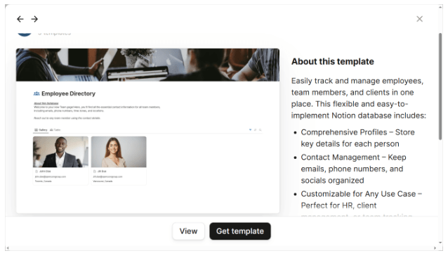 Employee Directory Template by OpenCore Group