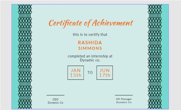 Certificate of Achievement