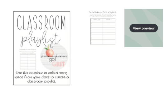 Playlist Templates: Classroom Playlist by TPT