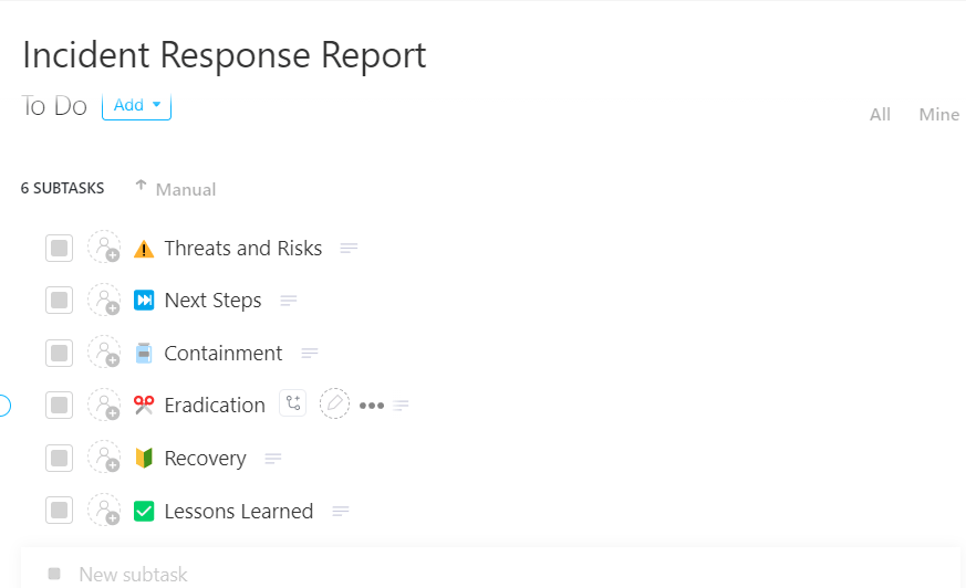 Bad Review Response Template: ClickUp Incident Response Report Template