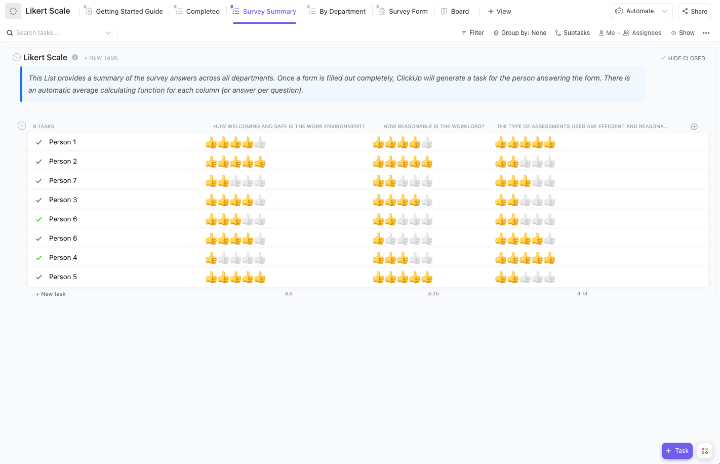 ClickUp Likert Scale Template
