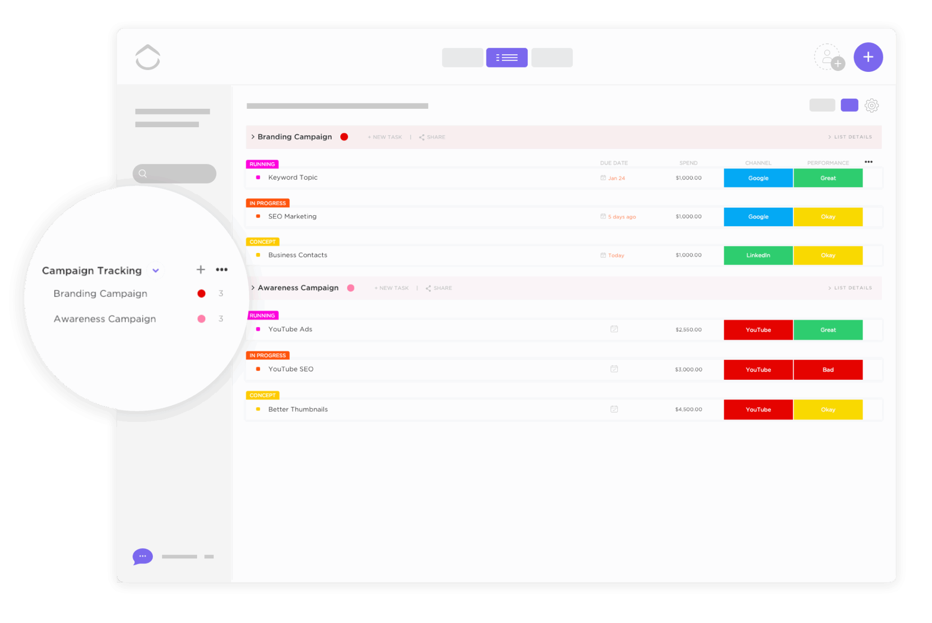 Event Marketing Plan Template: ClickUp Marketing Campaign Plan Template
