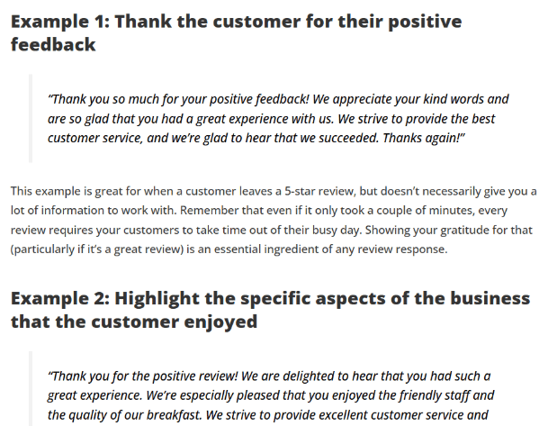 Google Review Response Templates by Customer Alliance