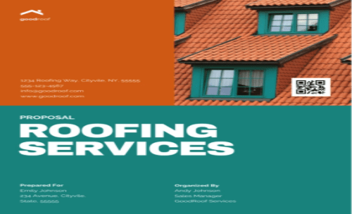 PowerPoint Roofing Services Proposal Template by Venngage