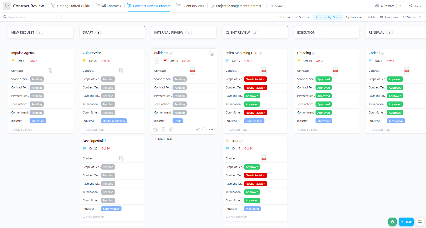 ClickUp Contract Review Template