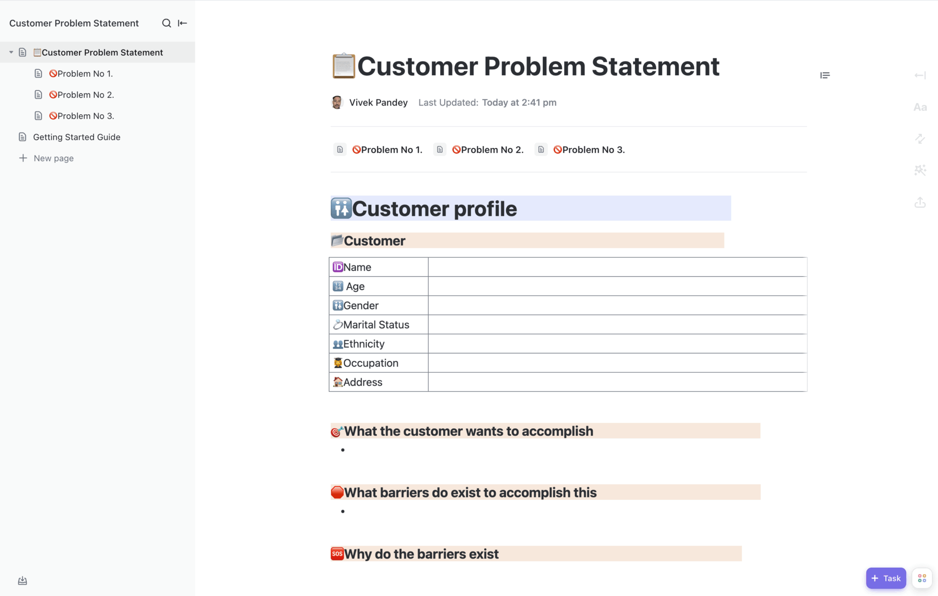 Bad Review Response Template: ClickUp Customer Problem Statement Template