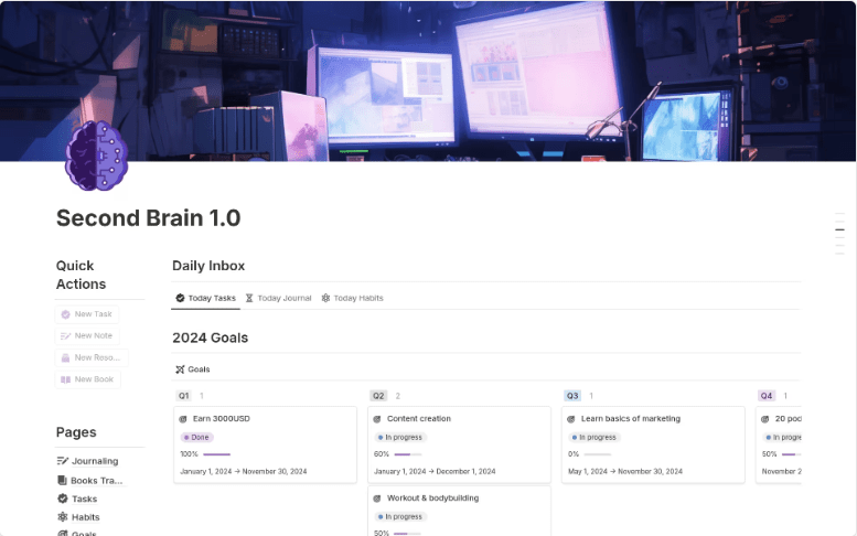 Second Brain 1.0 by OlsNotion