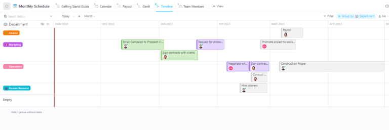 Monthly Schedule