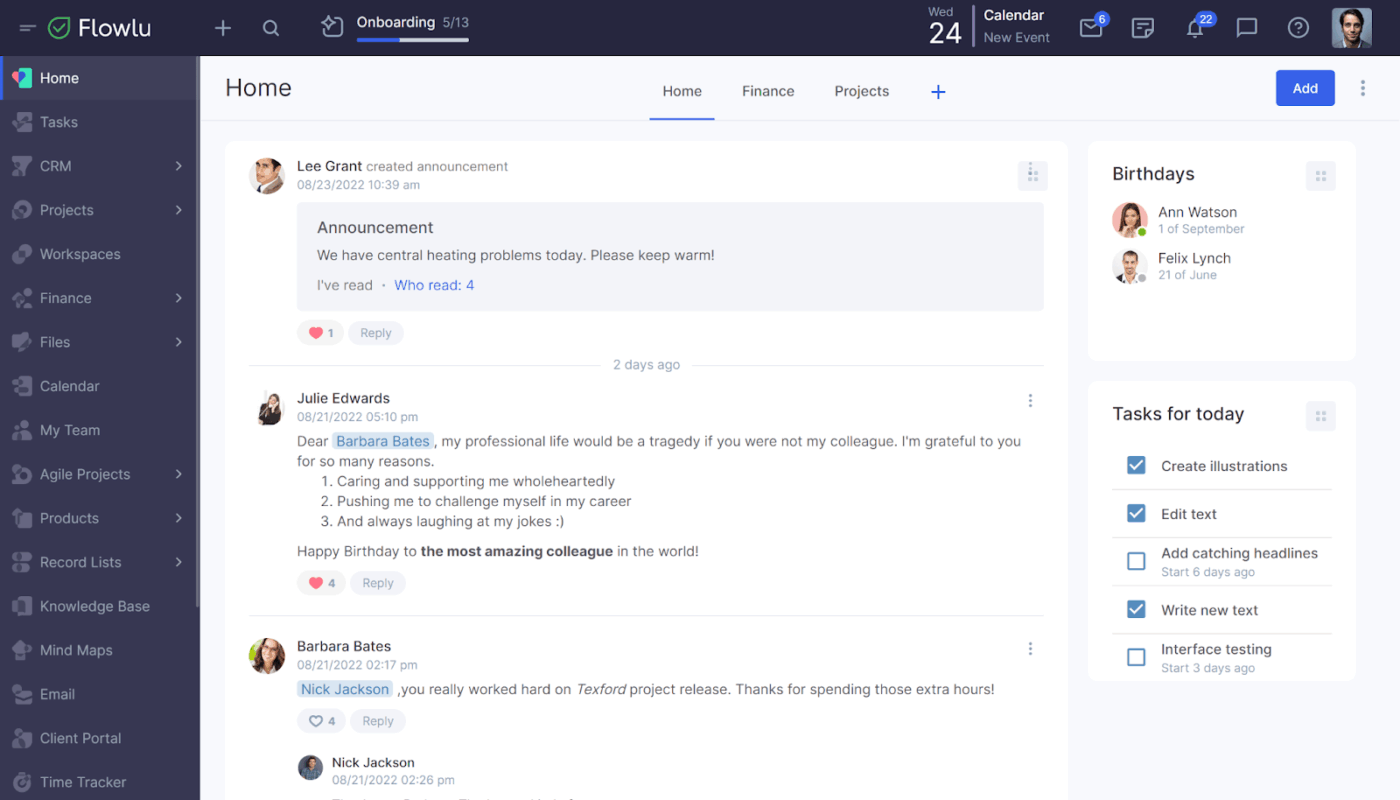 Flowlu - hybrid work software