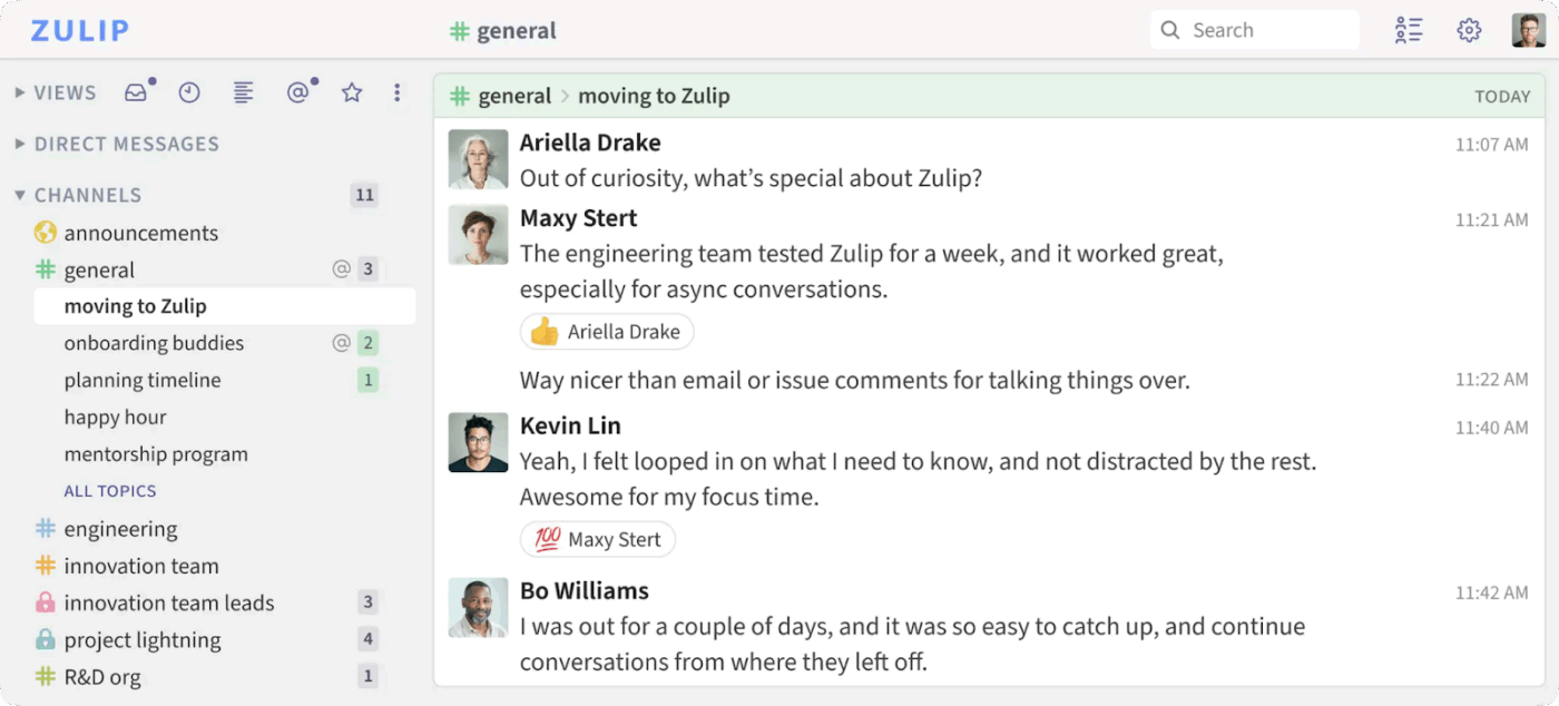 Zulip - hybrid work software