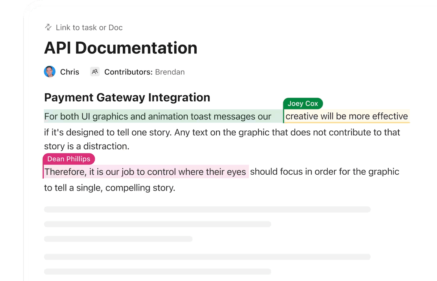 Concentra il tuo lavoro richiesto di testing esplorativo con un feedback rapido in ClickUp Documento.