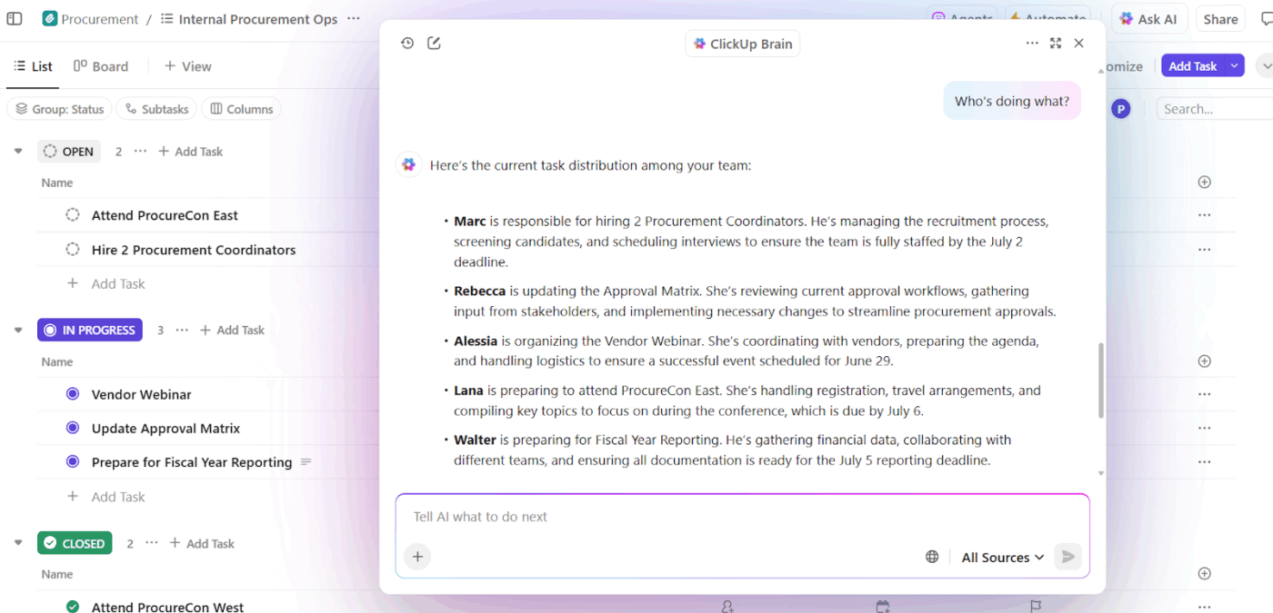 ClickUp Brain: AI-powered solution with advantages to connect your workspace