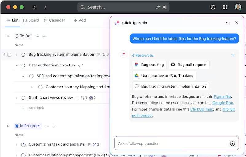 Make your entire workspace searchable with ClickUp