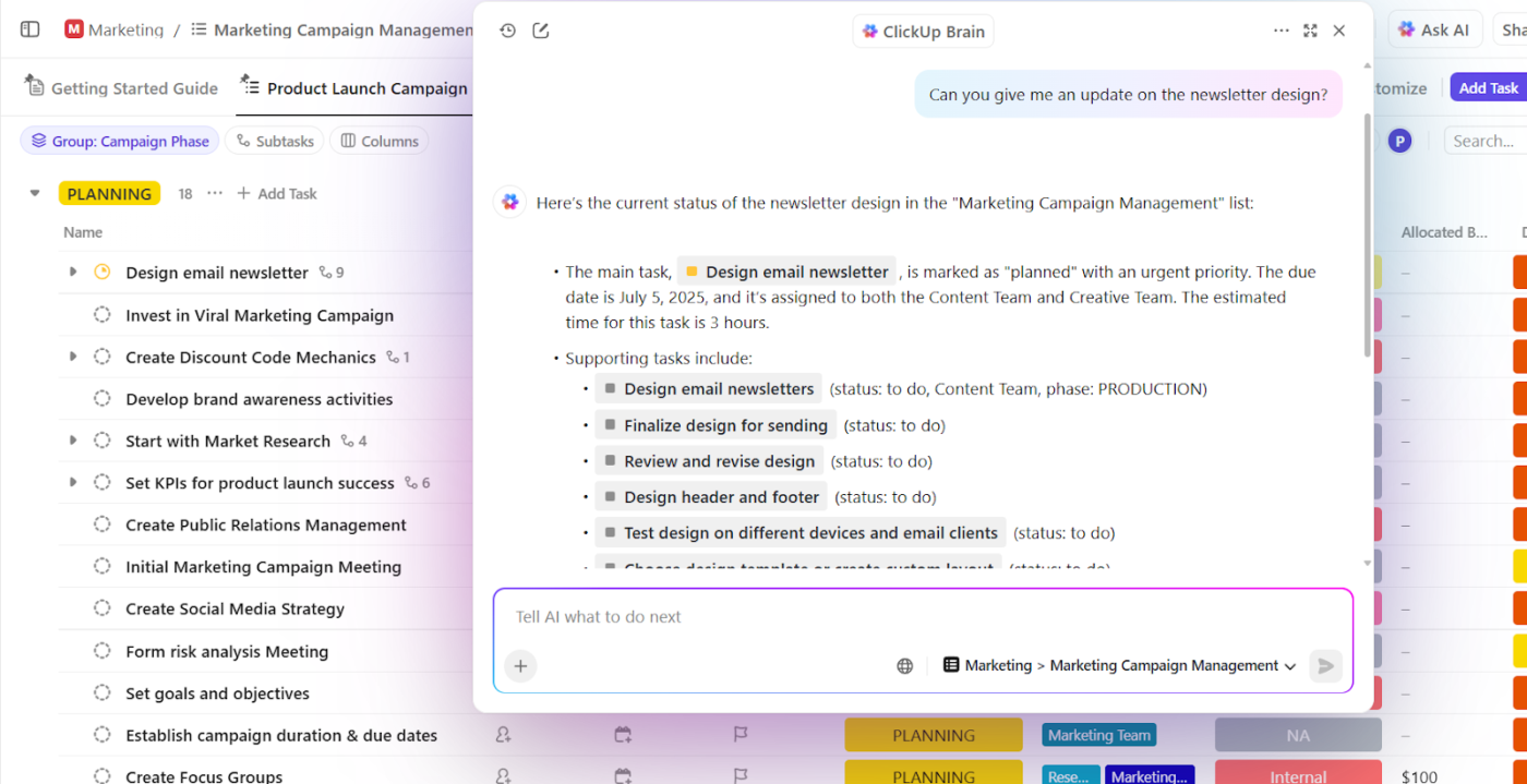 ClickUp: Creative project management software for managing creative projects