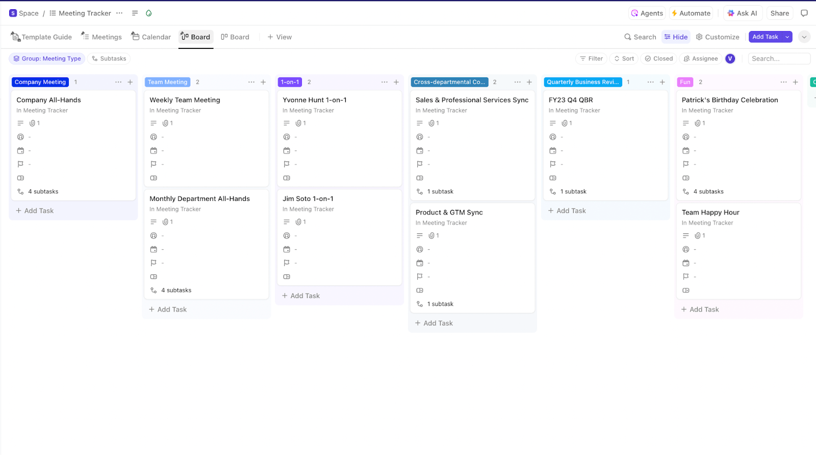 ClickUp Meeting Tracker Template