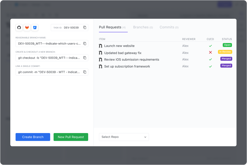ClickUp GitHub Integration: loveable vs bolt