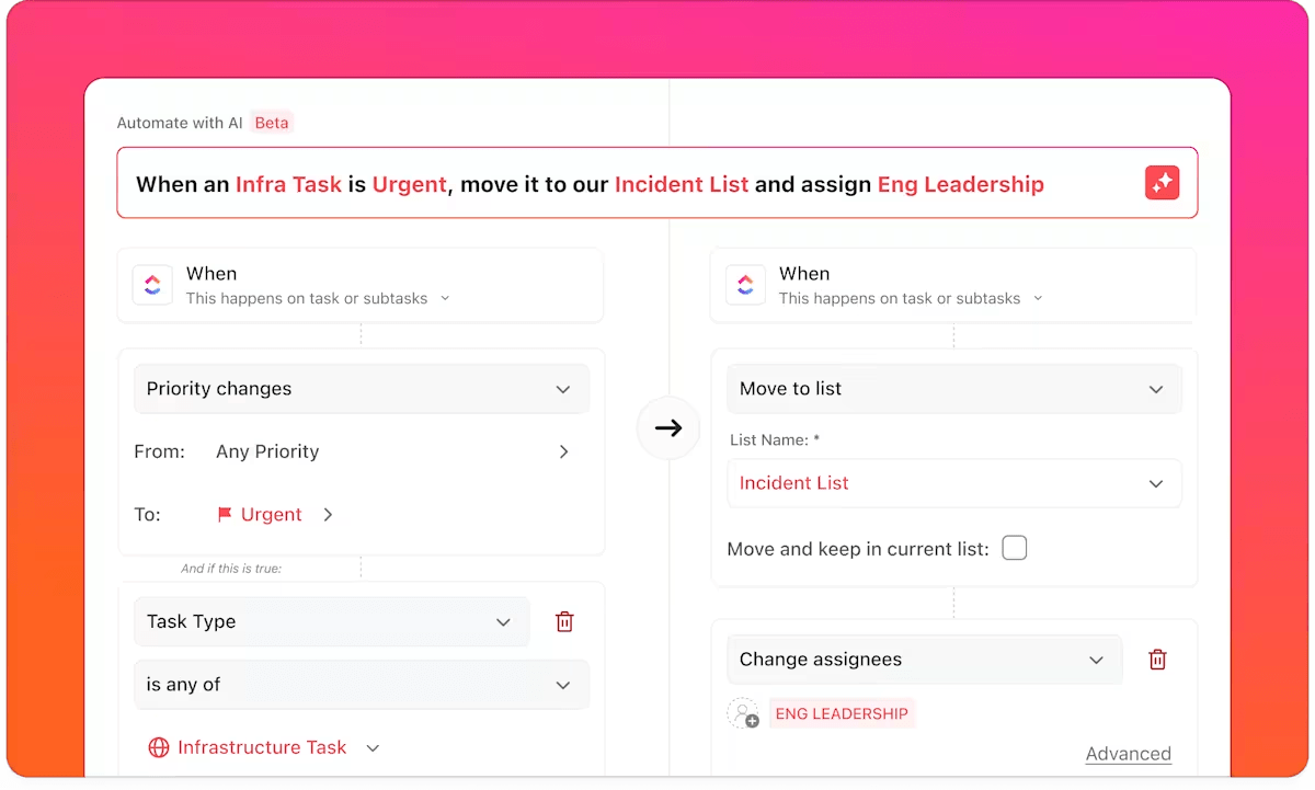  ClickUp Automations: loveable vs bolt