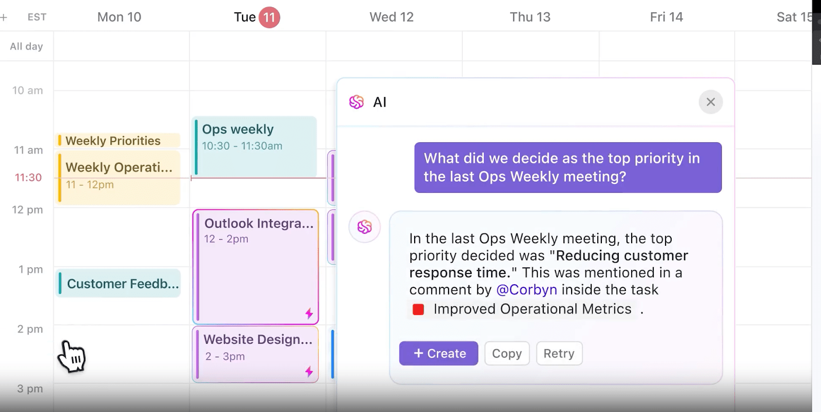 Unify your notes, tasks, meetings and more with AI via ClickUp
