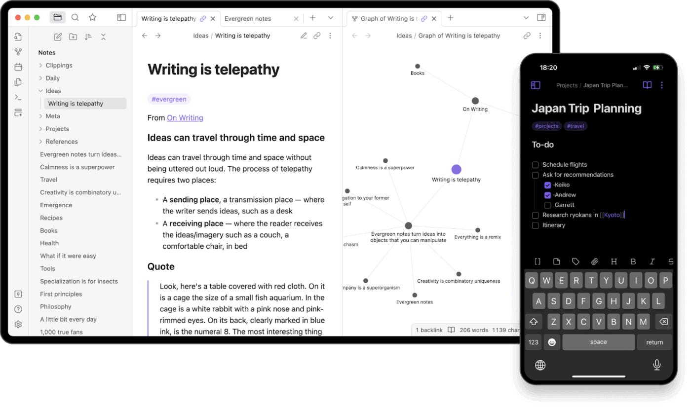Obsidian : noteplan alternative