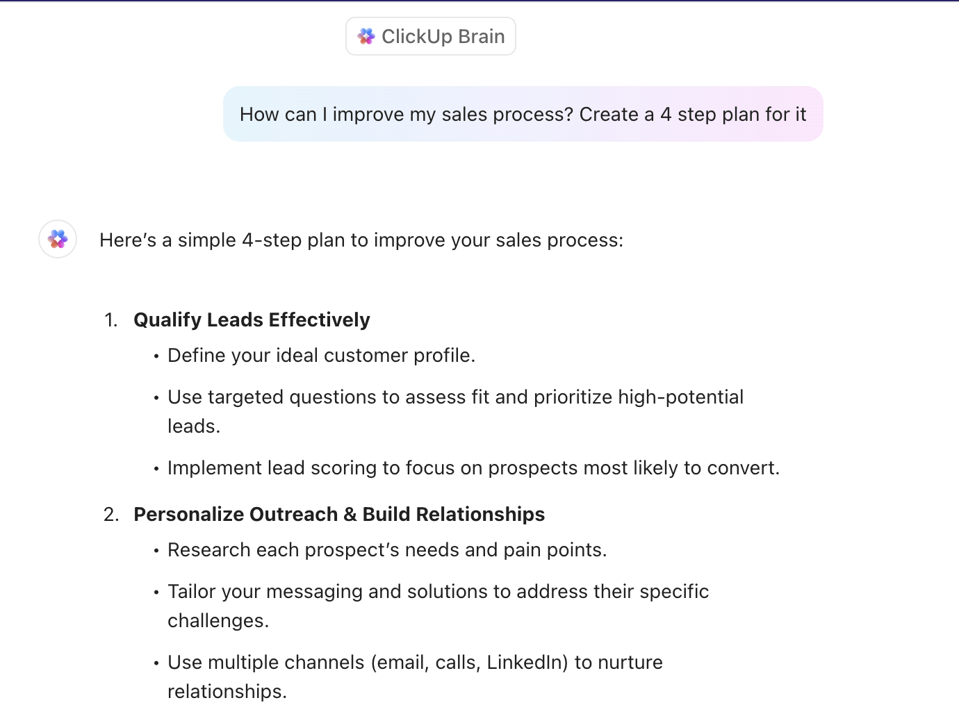 ClickUp Brain: marketing strategies for consultants