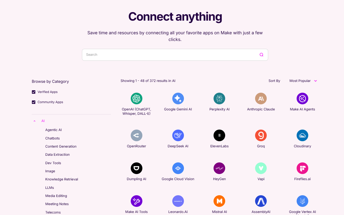 Integrate AI apps on Make