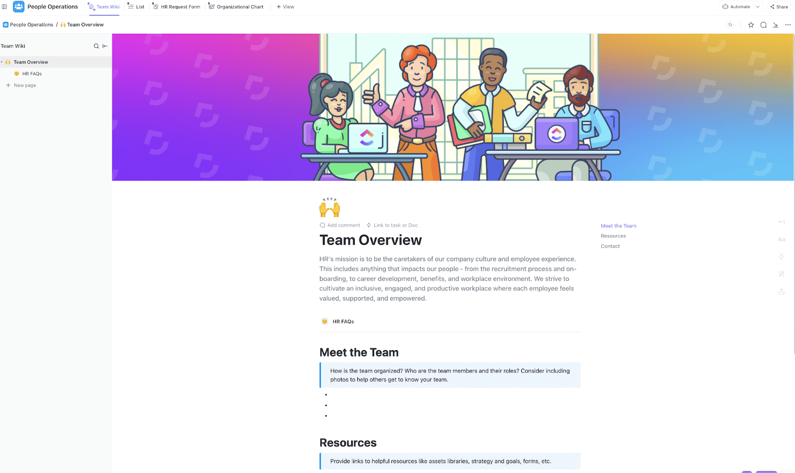 Streamline recruiting and hiring end-to-end with the ClickUp People Operations Template