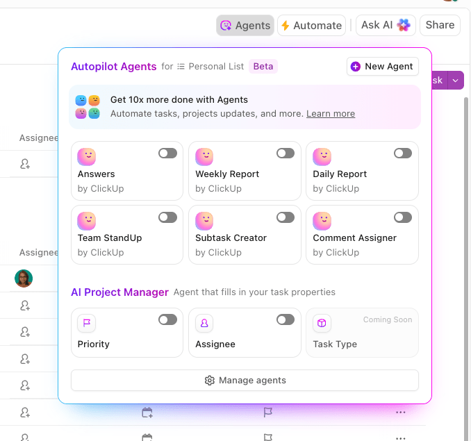 ClickUp AI Agents