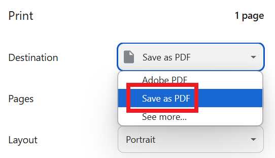 Evernote Save as PDF option in browser
