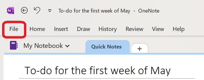 File in Microsoft OneNote
