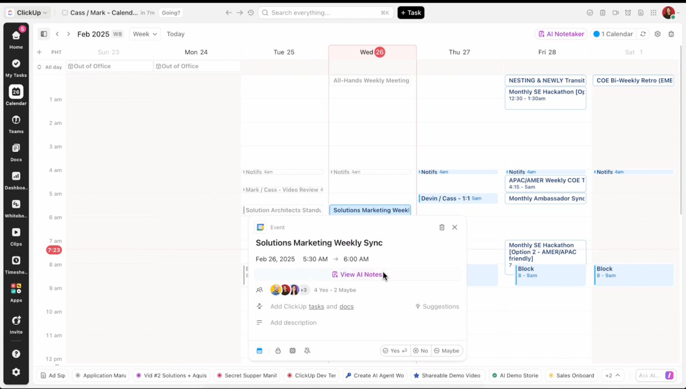 ClickUp Calendar