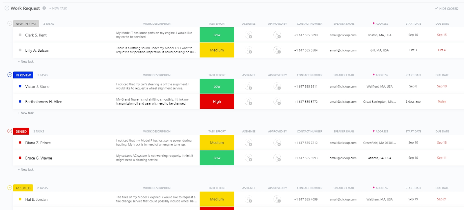 Track, manage, and resolve maintenance requests with the ClickUp Maintenance Work Request Template