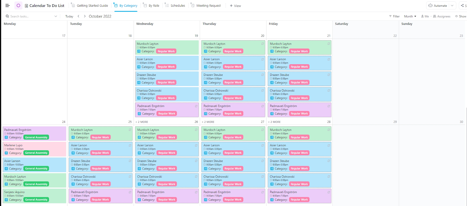 Simplify your to-do lists with tags, categories, and time trackers with the ClickUp Calendar To Do List Template