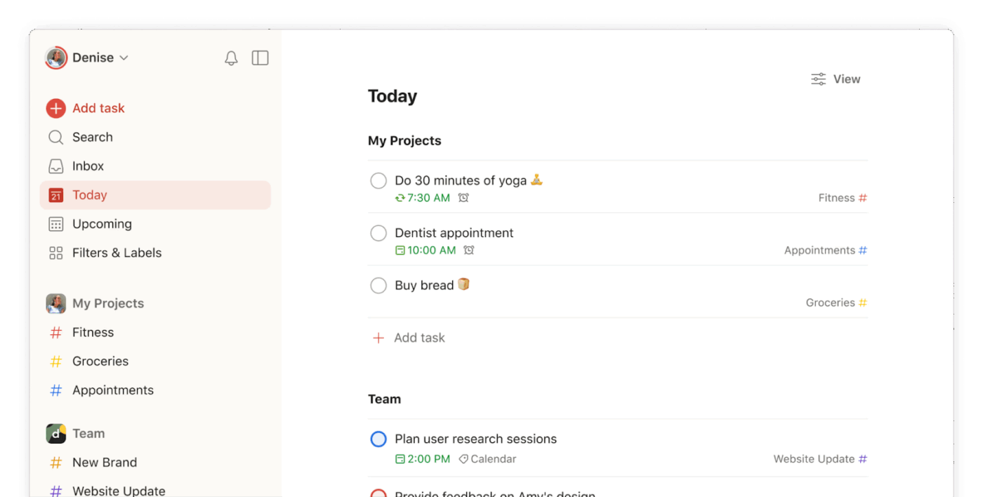 Todoist: Stay focused with advanced features for personal and team productivity