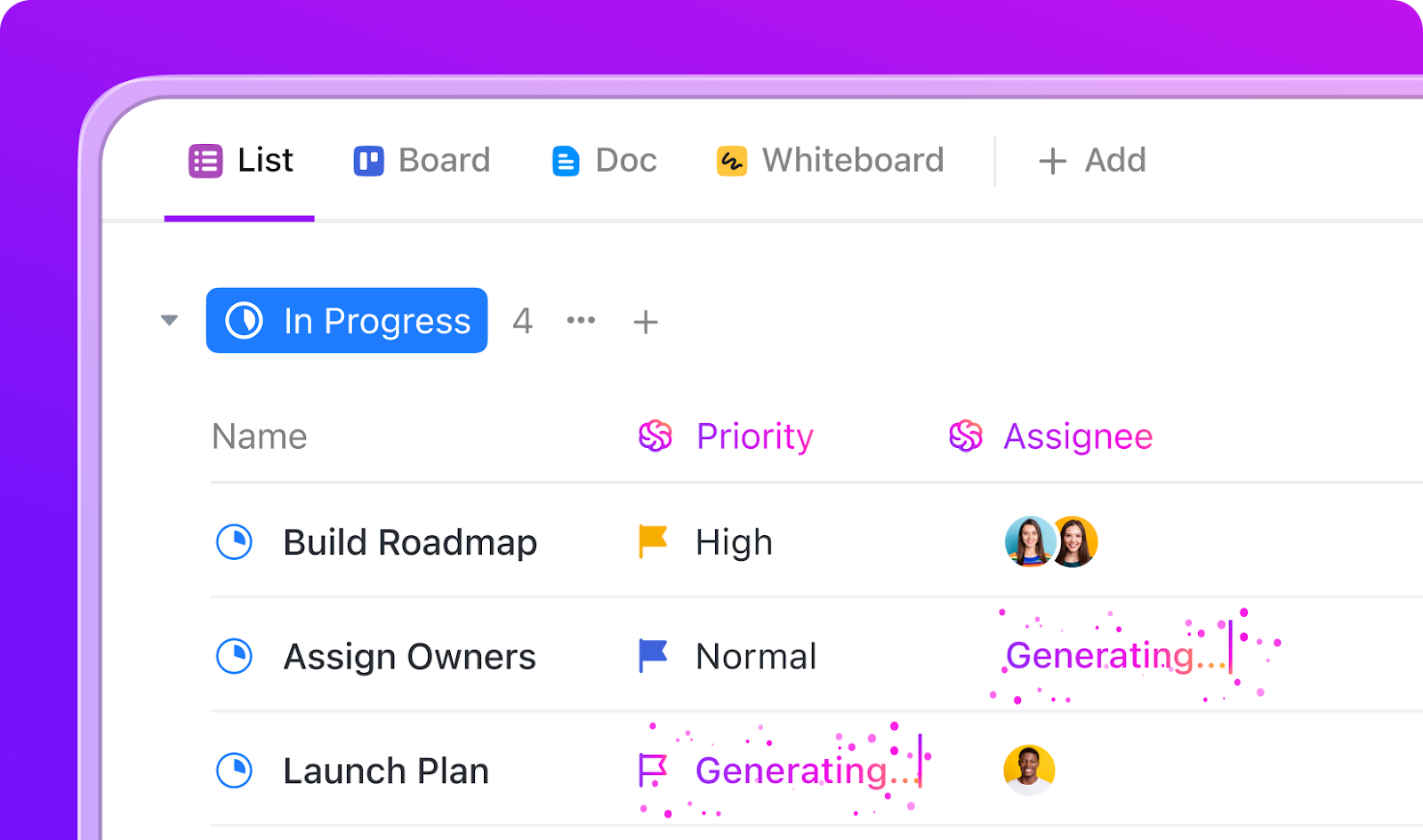 ClickUp’s AI Assign Dashboard