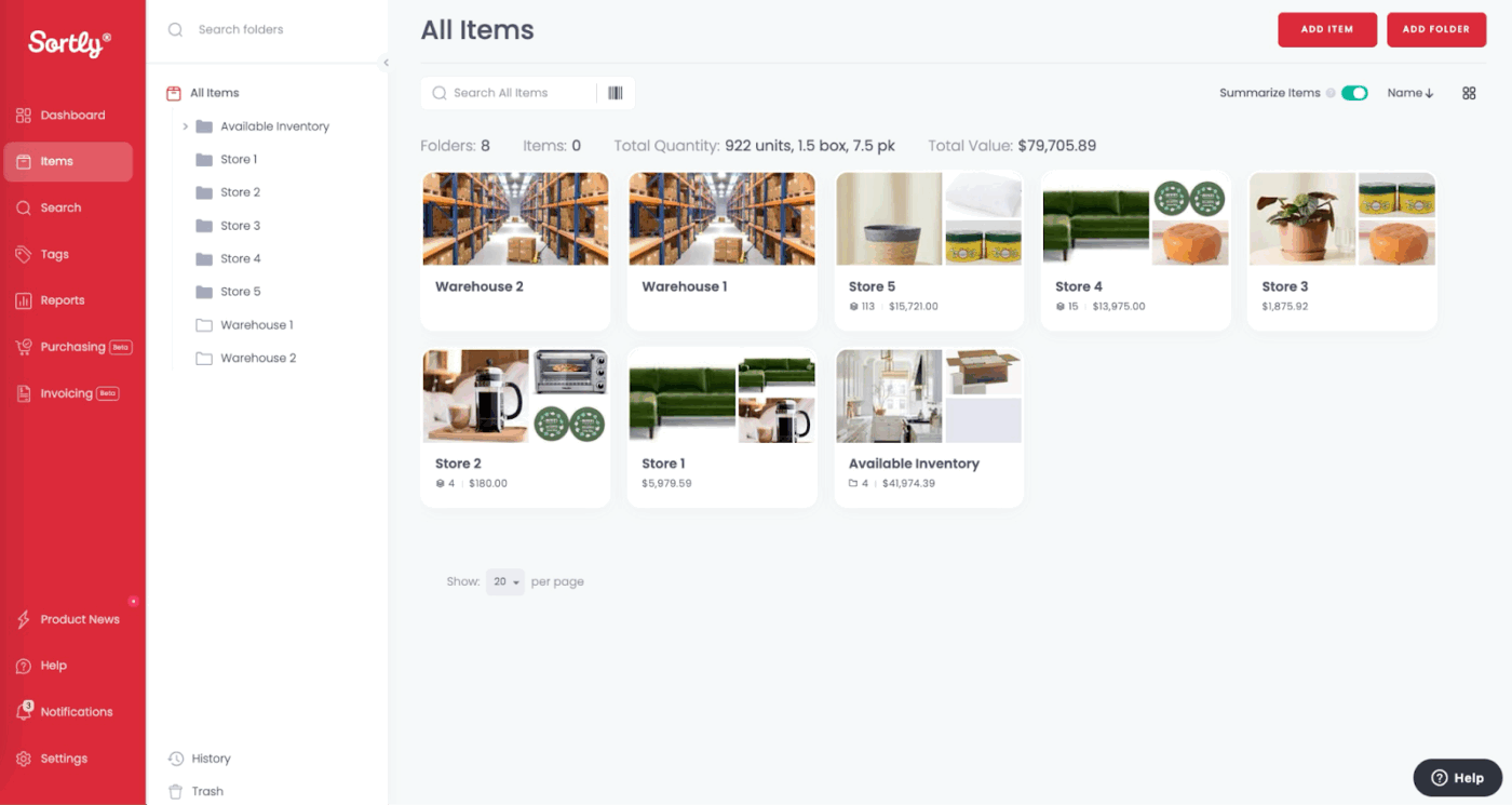 Sortly: Organizational software for inventory management