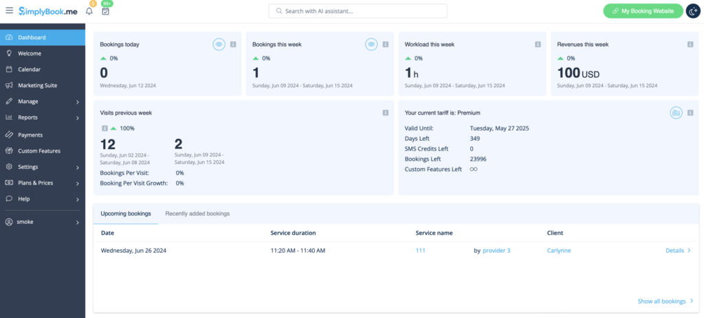 SimplyBook.me: A scheduling software made for service based businesses with branding and integrations