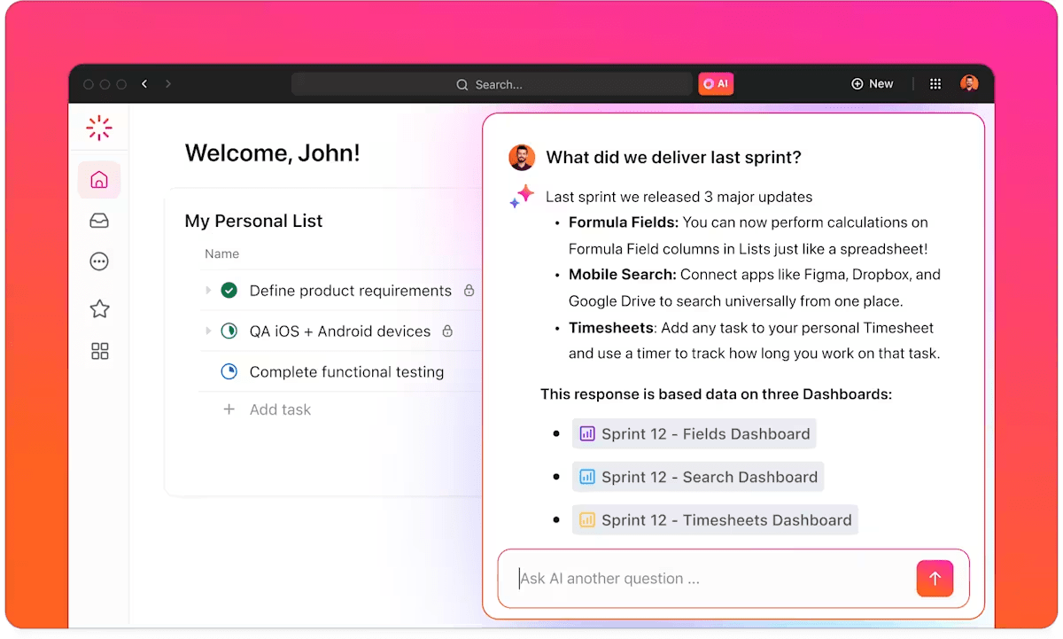 ClickUp Brain in Dashboards: Supercharge brand measures in a straightforward manner