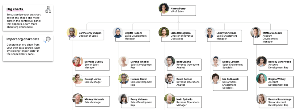 Sales Org Chart Template: Lucidchart Org Chat Templates