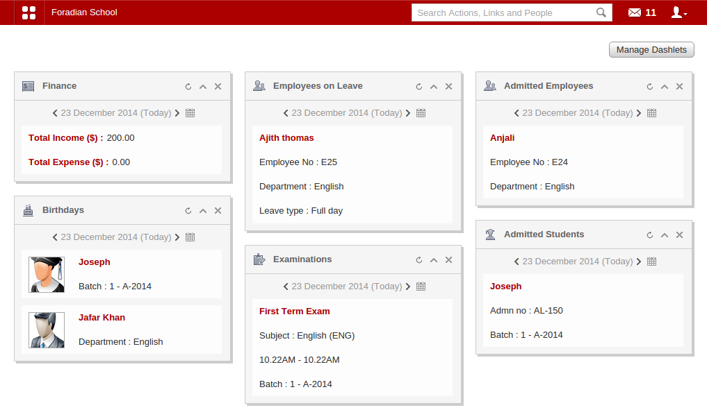 campus management software: fedena