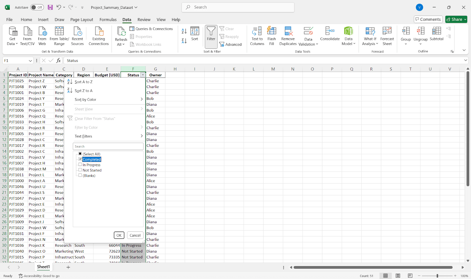 How to Create a Summary Report in Excel for Project Data