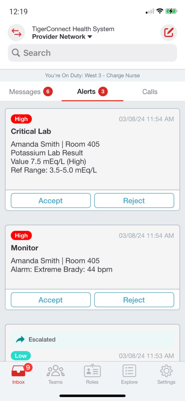 TigerConnect: Enables secure care team messaging and updates for family members during treatment