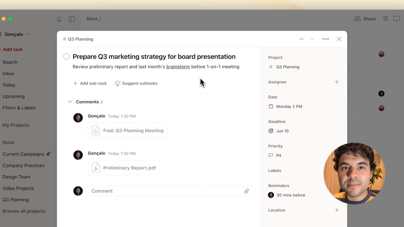 Smart AI productivity in Todoist: clickup vs todoist