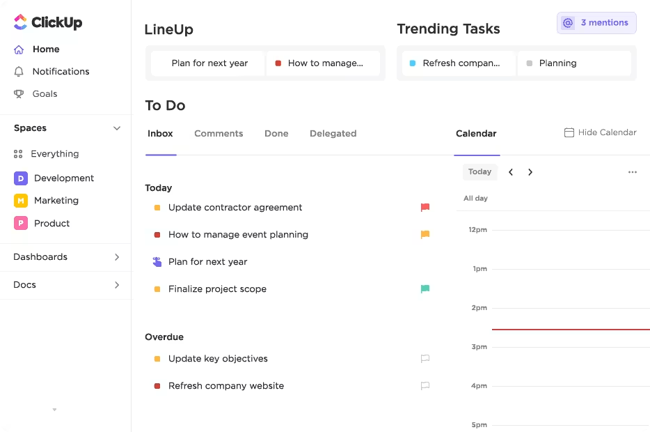 ClickUp Dashboard