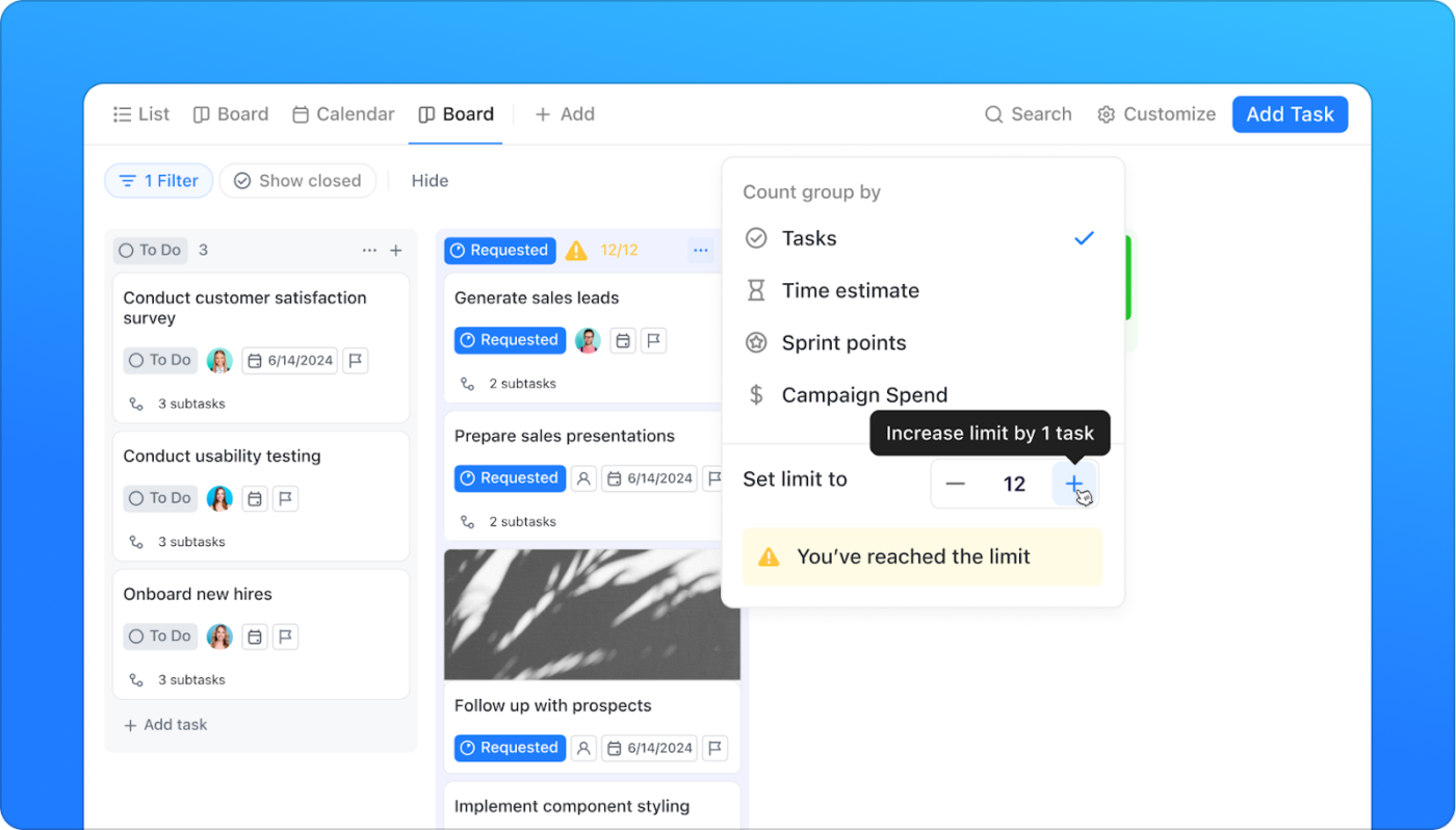 ClickUp’s Kanban View: marketing strategies for tech companies