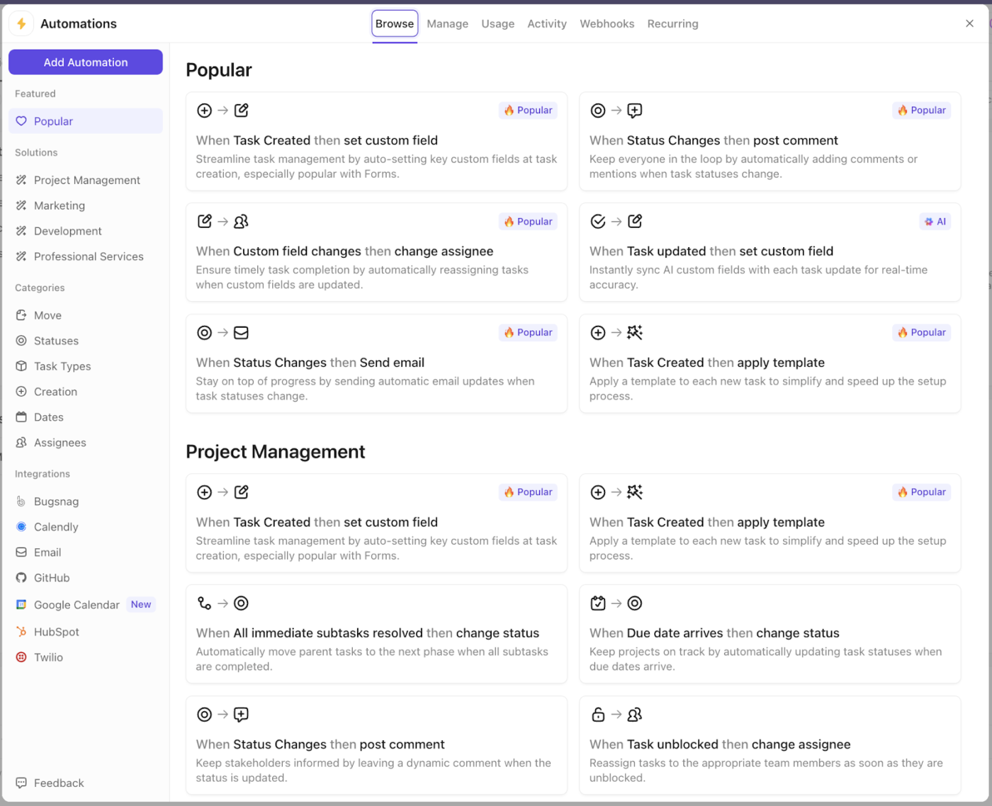 ClickUp Automations:  Zapier vs n8n
 