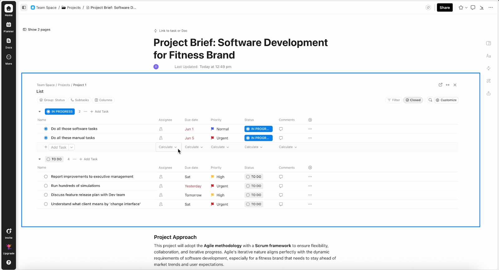 ClickUp Docs